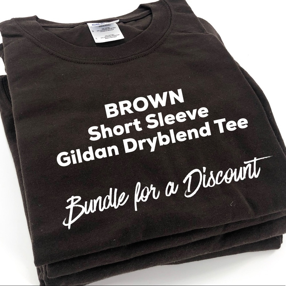 👕Brown Gildan Dryblend Tee